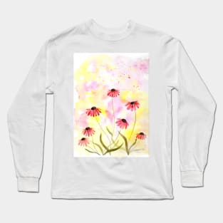 Coneflower Watercolor Illustration 2 Long Sleeve T-Shirt